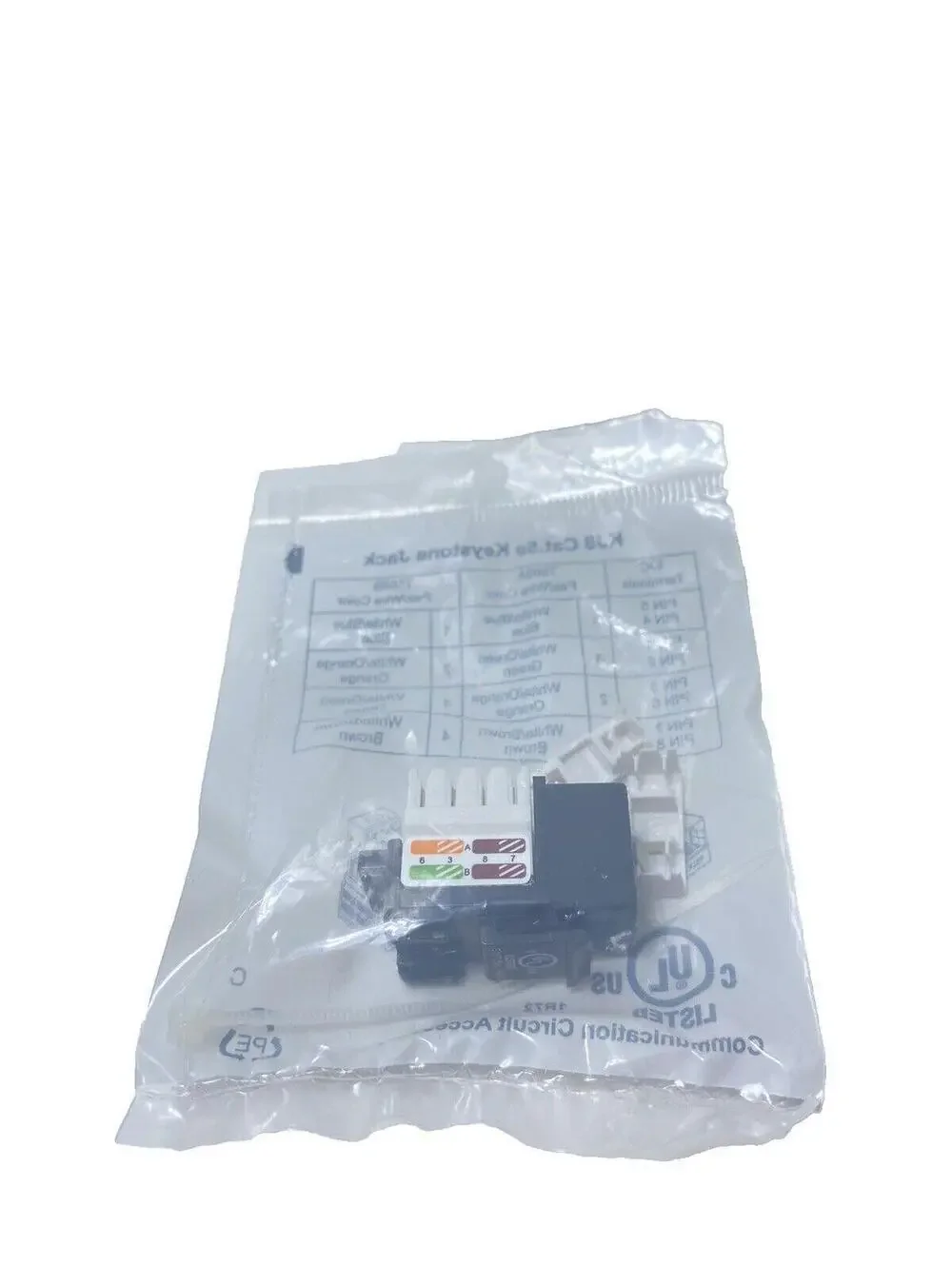 4pcs KJ8 Cat5 Keystone Jack Black Network Connector Pack